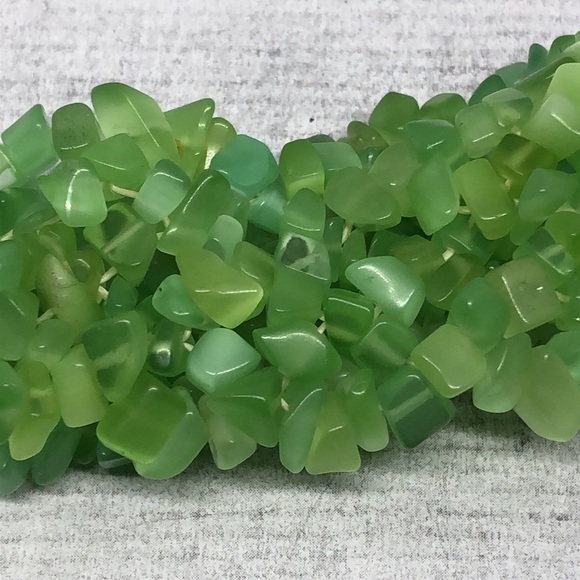 𝅺Artisan handmade natural green stone boho style bracelet small wrist - Picture 2 of 3